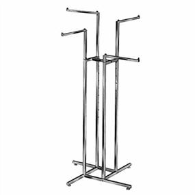img 1 attached to Heavy Duty Chrome 4 Way Clothing Rack With Adjustable Height Arms And Square Tubing - Perfect For Store Display