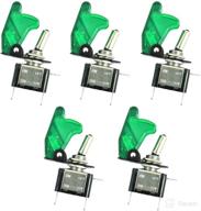 🚗 pack of 5 esupport car green cover green led light rocker toggle switches, spst on/off logo