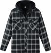 men's plaid hooded flannel shirt jacket with quilted lining - zenthace thicken logo