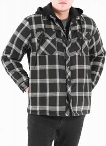 img 2 attached to Men'S Plaid Hooded Flannel Shirt Jacket With Quilted Lining - ZENTHACE Thicken