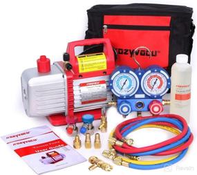 img 4 attached to 🔧 Optimized Complete Tool Kit for Kozyvacu Mini Split/HVAC/AUTO AC Repair with 1-Stage 4.5 CFM Vacuum Pump, Manifold Gauge Set, Hoses, and Accessories