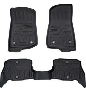 img 4 attached to 🚙 Cartist Custom Fit All-Weather Floor Mats for Jeep Wrangler 4XE 2021 2022 - 1st & 2nd Row Floor Liners - TPE Odorless - Not for 2-Door and JL Unlimited Models