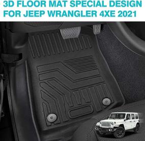 img 3 attached to 🚙 Cartist Custom Fit All-Weather Floor Mats for Jeep Wrangler 4XE 2021 2022 - 1st & 2nd Row Floor Liners - TPE Odorless - Not for 2-Door and JL Unlimited Models