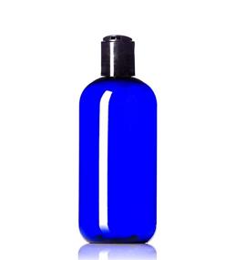 img 3 attached to 🔵 Cobalt Blue Plastic Bottles (8oz, 6-Pack) - BPA-Free Squeeze Containers with Disc Cap & Labels