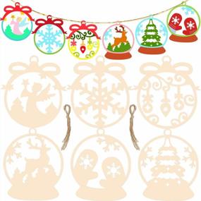 img 4 attached to Get Festive With VEYLIN'S 30-Piece Christmas Wooden Ornaments For Your DIY Holiday Hanging Decor!