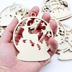 img 1 attached to Get Festive With VEYLIN'S 30-Piece Christmas Wooden Ornaments For Your DIY Holiday Hanging Decor!