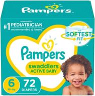 pampers swaddlers size 6 diapers - 72 count giant pack, superior disposable baby diapers logo