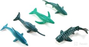 img 3 attached to 24-Pack Mini Ocean Sea Animal Model Toys for Kids - Underwater Life Figures for Bath Play (Shark, Blue Whale, Starfish, Crab, etc.)