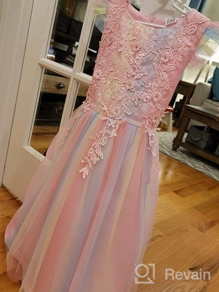 img 1 attached to Princess Embroidery Pageant Communion Birthday Girls' Clothing and Dresses review by Rebecca Guerra