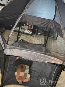 img 6 attached to 53-дюймовый портативный игровой домик со съемной сеткой и УФ-навесом, сумка для переноски детского манежа INFANS, легкий складной игровой центр с куполообразным мягким полом (темно-серый)