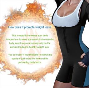 img 3 attached to BRABIC Women’S Full Body Shaper Sport Sweat Neoprene Suit,Waist Trainer Bodysuit With Sleeves For Weight Loss