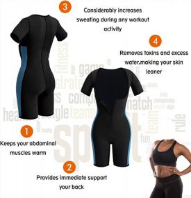 img 2 attached to BRABIC Women’S Full Body Shaper Sport Sweat Neoprene Suit,Waist Trainer Bodysuit With Sleeves For Weight Loss