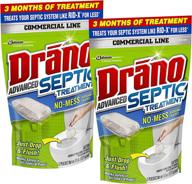 🚽 drano advanced septic tank treatment: powerful solution for efficient cleaning, 3 pouches, 4.5 oz (pack of 2)" logo