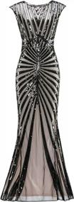 img 3 attached to Shimmering Mermaid Maxi Dress: A 1920S-Inspired Sequin Formal Gown For Evening Prom