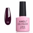 get flawless burgundy plum dark purple nails with aimeili gel polish - soak off, u v led (028) 10ml logo