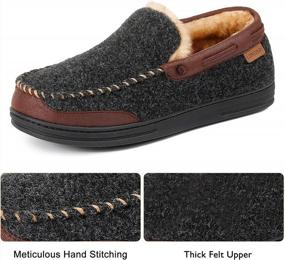 img 1 attached to Memory Foam Moccasin Slippers For Men - LongBay House Shoes Ideal For Indoor And Outdoor Wear