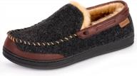 memory foam moccasin slippers for men - longbay house shoes ideal for indoor and outdoor wear logo