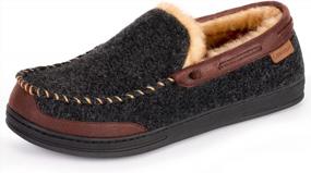 img 4 attached to Memory Foam Moccasin Slippers For Men - LongBay House Shoes Ideal For Indoor And Outdoor Wear