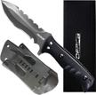 oerla tac ol-0021sd fixed blade knife: 420hc stainless steel camping hunting survival edc with g10 handle and kydex sheath (black) logo