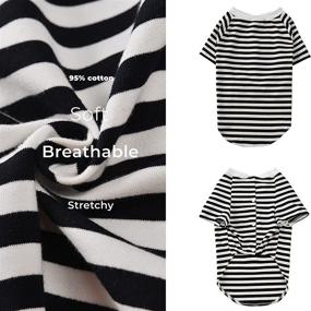 img 2 attached to 🐾 Stylish and Comfortable Petroom Dog Striped Tee Shirt for Large Dogs – Black White Stripe, Size L