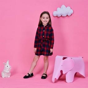 img 3 attached to Button Shirts Buffalo Toddler Flannel Girls' 👚 Clothing - Find Stylish Tops, Tees & Blouses