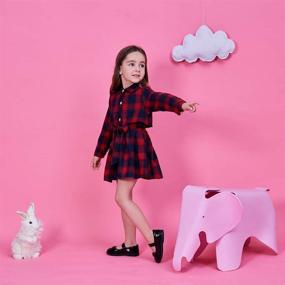 img 2 attached to Button Shirts Buffalo Toddler Flannel Girls' 👚 Clothing - Find Stylish Tops, Tees & Blouses