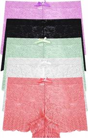 img 4 attached to ETAOLINE Plus Size Lace Hipster Panties Briefs - 5 Pack Women's Boyshort Underwear для комфорта и стиля