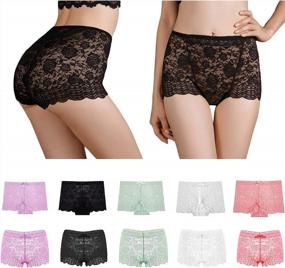 img 3 attached to ETAOLINE Plus Size Lace Hipster Panties Briefs - 5 Pack Women'S Boyshort Underwear For Comfort And Style