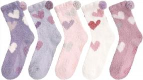 img 2 attached to Zmart Fuzzy Anti-Slip Socks For Women Girls Non Slip Slipper Socks With Grippers