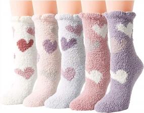 img 4 attached to Zmart Fuzzy Anti-Slip Socks For Women Girls Non Slip Slipper Socks With Grippers