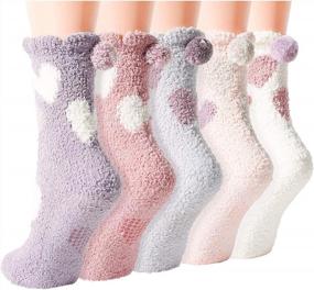 img 3 attached to Zmart Fuzzy Anti-Slip Socks For Women Girls Non Slip Slipper Socks With Grippers