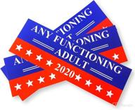 3-pack any functioning adult 2020 bumper sticker: fun car decal 🚗 gift for trump 2020 - any functional adult, funny 9x3 bumper stickers логотип