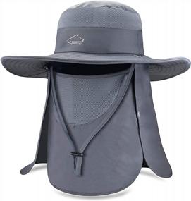 img 4 attached to UPF 50+ Sun Hat With Wide Brim And Face & Neck Flap Cover For Men And Women - Fishing, Outdoor Protection