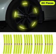 🚦 green reflective sticker decal strip for wheel hub: atyuhua wheel rim warning stripe, decorative tape for car, motorcycle, cycling, bike, truck - pack of 20 логотип