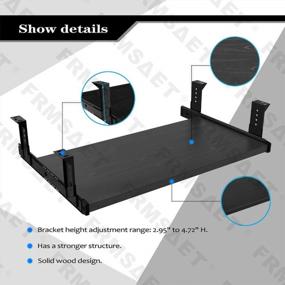 img 3 attached to FRMSAET Furniture Accessories Office Product Suits Hardware 20/24/30 Inches Keyboard Drawer Tray Wood Holder Under Desk Adjustable Height Platform. (20 Inches, Black)