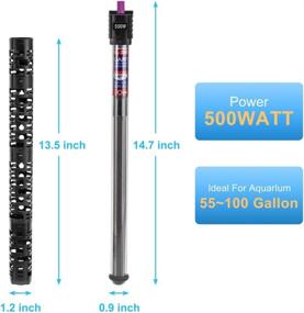 img 3 attached to 🐠 Geepo 500W Submersible Aquarium Heater with Auto Thermostat and LCD Thermometer