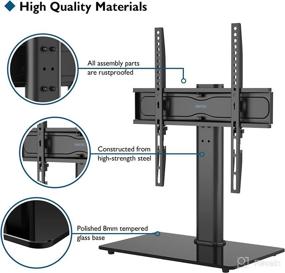 img 3 attached to 📺 BONTEC Height Adjustable Swivel Table Top TV Stand for 26-55 inch LED OLED LCD Plasma Flat Curved Screens - With Max Load Capacity of 99lbs, VESA 400x400mm