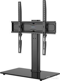 img 4 attached to 📺 BONTEC Height Adjustable Swivel Table Top TV Stand for 26-55 inch LED OLED LCD Plasma Flat Curved Screens - With Max Load Capacity of 99lbs, VESA 400x400mm