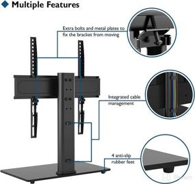 img 2 attached to 📺 BONTEC Height Adjustable Swivel Table Top TV Stand for 26-55 inch LED OLED LCD Plasma Flat Curved Screens - With Max Load Capacity of 99lbs, VESA 400x400mm