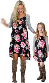 img 4 attached to Matching Mommy And Me Dresses For Spring & Fall | Floral Family Outfits With Long Sleeve One Piece Sundress