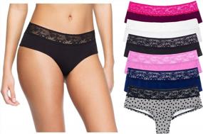 img 4 attached to 6-Pack Multicolor Cotton Cheeky Lace Panties Underwear For Women From Undies.Com