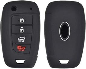 img 3 attached to XUKEY 4 кнопки силиконовый флип-чехол для ключа для Hyundai Kona 2018-2019-дистанционный брелок чехол автомобильный ключ оболочка куртка протектор