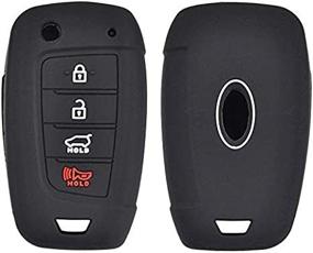 img 2 attached to XUKEY 4 кнопки силиконовый флип-чехол для ключа для Hyundai Kona 2018-2019-дистанционный брелок чехол автомобильный ключ оболочка куртка протектор