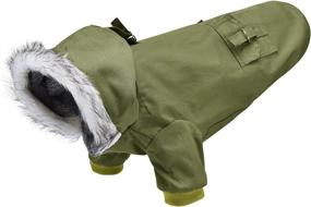 img 1 attached to Stay Cozy with AprilWu's Windproof Parka Jacket: Warm Dog Hooded Trench Coat for Cold Weather