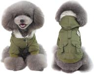 stay cozy with aprilwu's windproof parka jacket: warm dog hooded trench coat for cold weather логотип