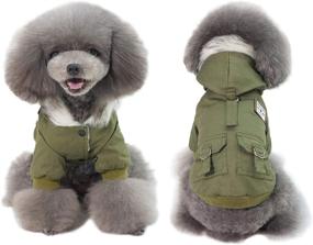 img 4 attached to Stay Cozy with AprilWu's Windproof Parka Jacket: Warm Dog Hooded Trench Coat for Cold Weather