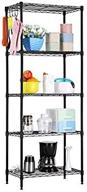 black langria 5 tier wire shelving unit for supreme storage organization and display logo