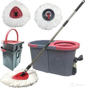 img 4 attached to 🧹 Efficient Home Cleaning System: Mop and Bucket with Wringer Set, Spin Mops with Foot Pedal, Washable for Wet and Dry Household Cleaning