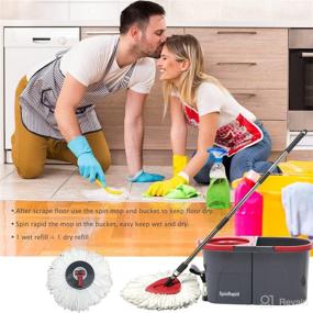 img 3 attached to 🧹 Efficient Home Cleaning System: Mop and Bucket with Wringer Set, Spin Mops with Foot Pedal, Washable for Wet and Dry Household Cleaning