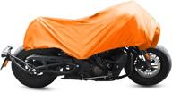 🏍️ x autohaux lightweight half cover outdoor waterproof rain dust protector - orange m size for full dress touring cruiser motorcycles logo